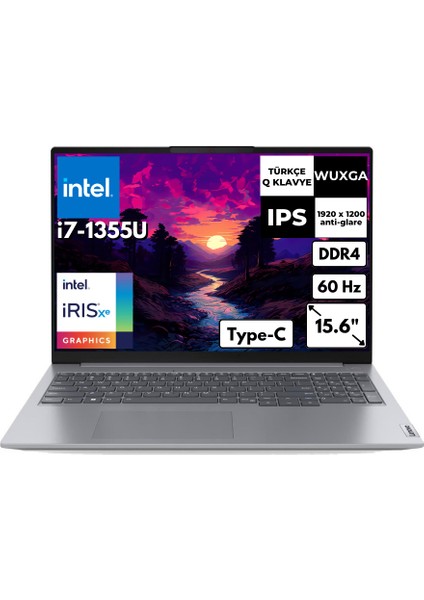 Thinkbook 16 G6 Irl I7-13700H 48 GB 1 Tbssd Iris Xe Graphics 16" Wuxga Windows 11 Pro Notebook 21KH00V1TRAT98