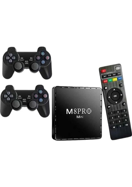 Android Tv Box 2.4g 10K Ultra Hd 2gb Ram 64GB Hafıza 10000 Retro Oyunlu Konsol Game Stick M8 Pro modelleri