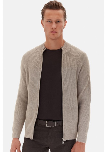 Slim Fit Vizon Selanik Örgü Hirka