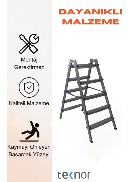 Çift Taraflı Dayanıklı Metal Basamaklı Merdiven modelleri