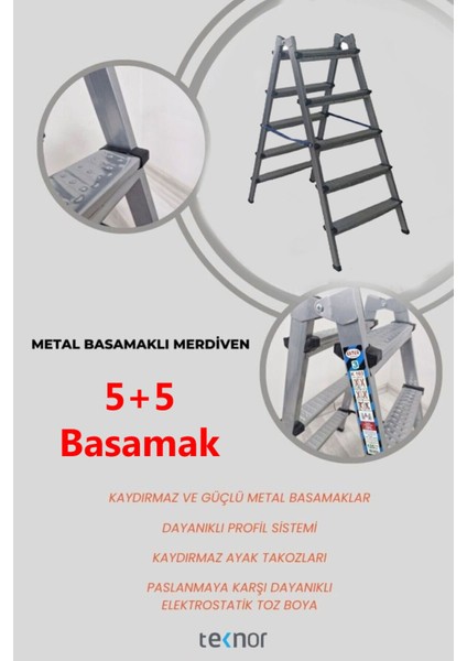Çift Taraflı Dayanıklı Metal Basamaklı Merdiven fırsatları
