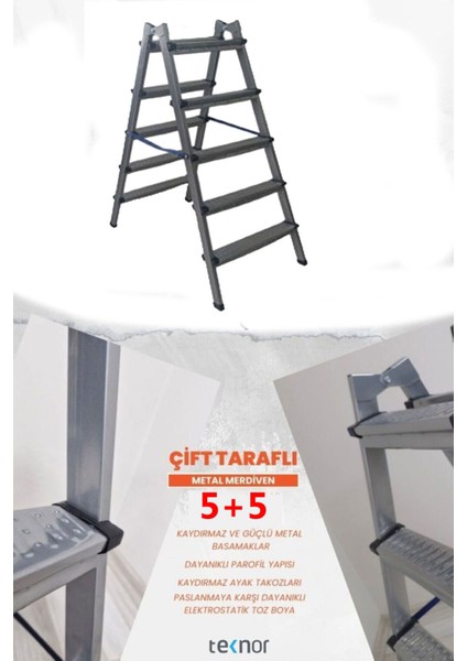 Çift Taraflı Dayanıklı Metal Basamaklı Merdiven indirimleri