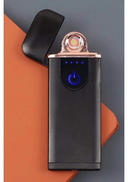 Kapaklı Işıklı USB Şarjlı Çakmak Alevsiz Elektronik Çakmak Rüzgarda Sönmez Kablo Dahil fırsatları