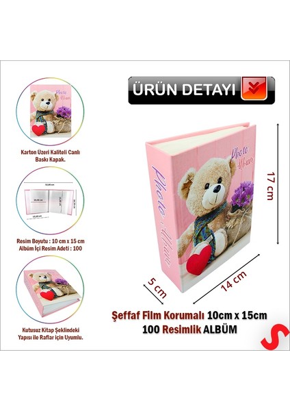 Bebek Fotoğraf Albümü, 10CM x 15CM x 100 Resimlik - Pembe fiyatları