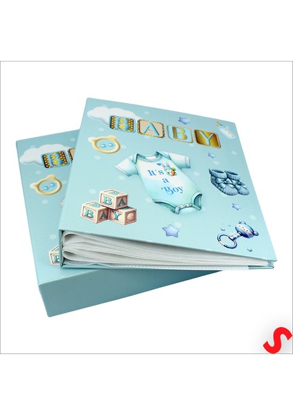 Bebek Fotoğraf Albümü Kutulu, 80 Resimlik - Mavi Tulum fırsatları