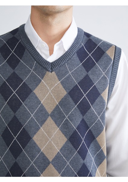 Yeni Sezon Standart Kalıp V Yaka Erkek Triko Süveter modelleri