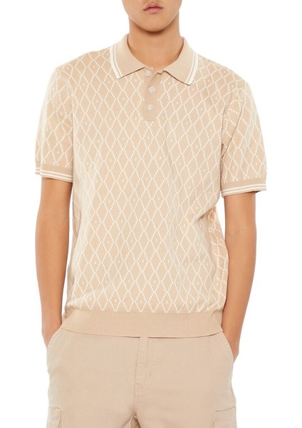 Geometrik Triko Polo Yaka Tişört fiyatları