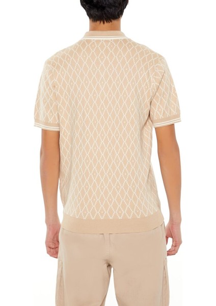 Geometrik Triko Polo Yaka Tişört modelleri