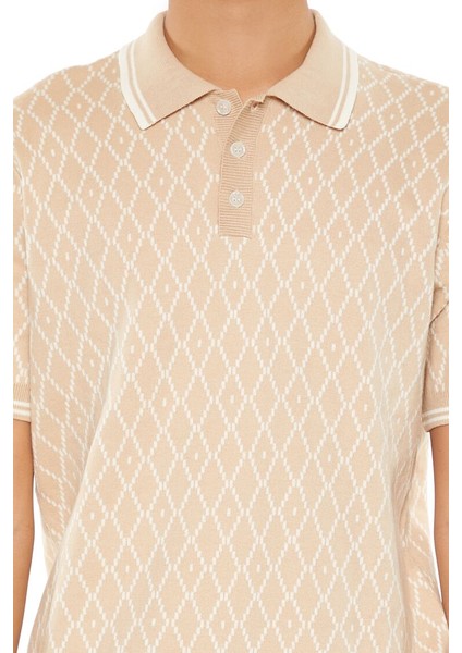 Geometrik Triko Polo Yaka Tişört indirimleri