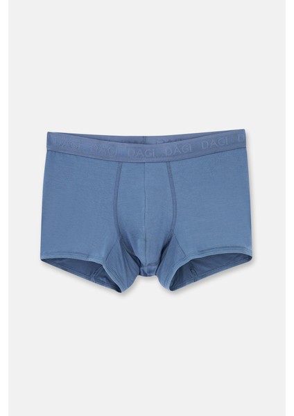 Gri Mavi Düz Micro Modal Boxer