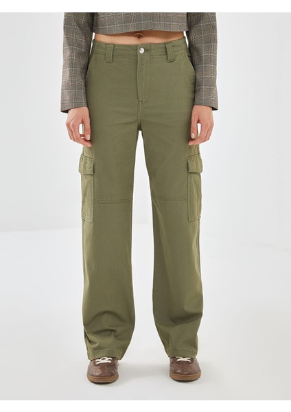 Yeni Sezon Standart Fit Gabardin Kadın Kargo Pantolon fiyatları