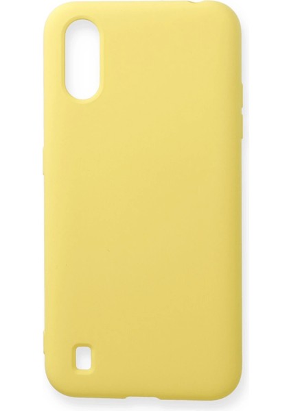Bfs Samsung Galaxy A01 Kılıf Nano Içi Kadife Silikon - Sarı