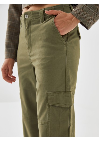 Yeni Sezon Standart Fit Gabardin Kadın Kargo Pantolon modelleri