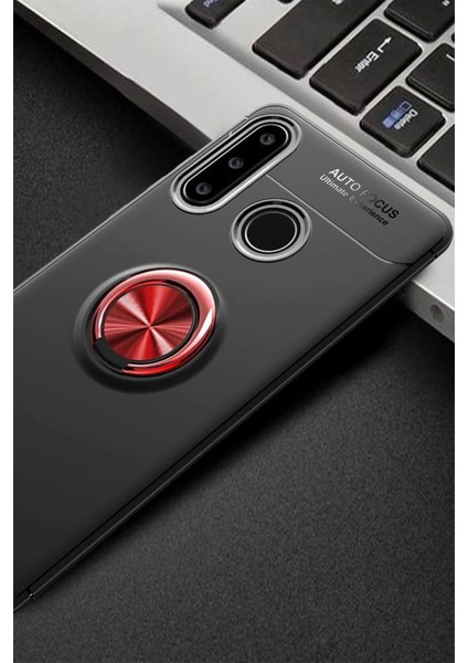 Bfs Huawei Y6P Kılıf Range Yüzüklü Silikon - Siyah-Kırmızı fiyatları