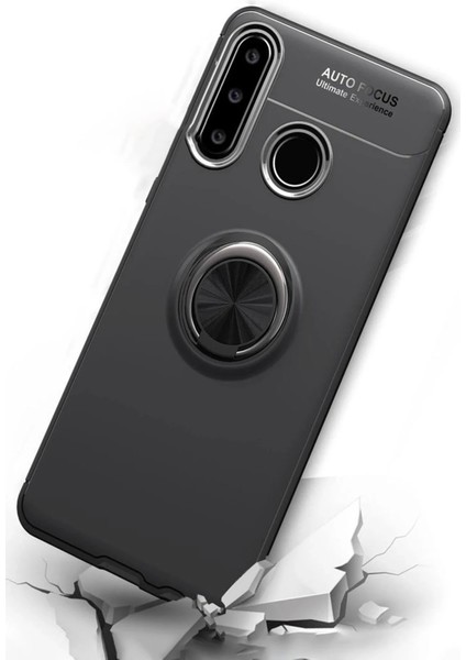 Bfs Huawei Y6P Kılıf Range Yüzüklü Silikon - Siyah-Kırmızı indirimleri