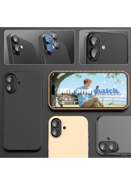 iPhone 17 Kılıf Aparatlı Kamera Koruma Renkli Lens Koruyucu Temperli Cam Koruma modelleri