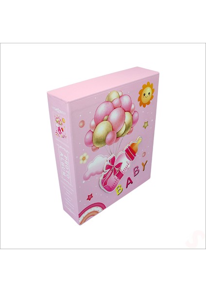 Bebek Fotoğraf Albümü Kutulu, 40 Resimlik - Pembe Biberon