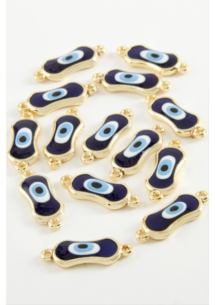 Ds-Derin Oval Nazar Çift Kulplu Mineli Bileklik ve Kolye Ucu Aparatı 1 Adet-Lacivert fiyatları