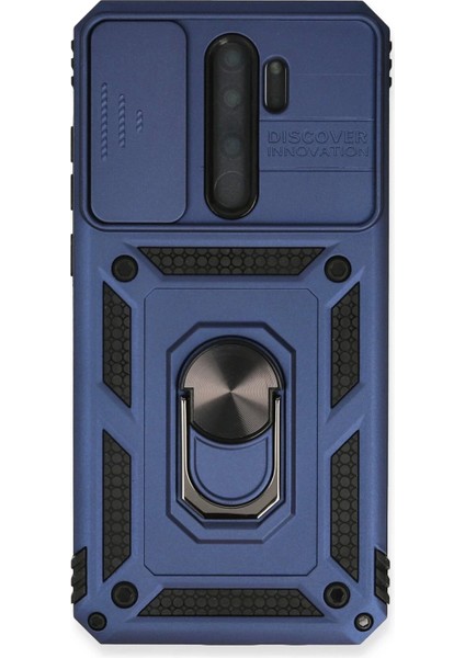 Bfs Xiaomi Redmi Note 8 Pro Kılıf Pars Lens Yüzüklü Silikon - Lacivert