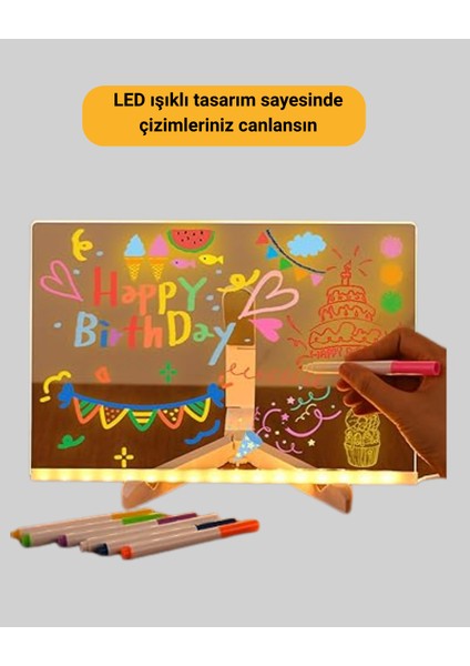 Yaratıcı Çizim ve Mesajlar Için LED Işıklı Renkli Tahta modelleri