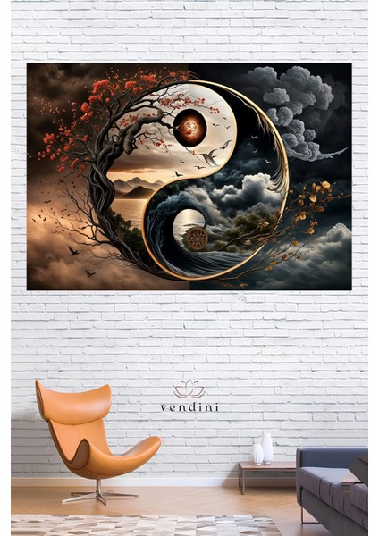 Ying Yang Muhteşem Tasarım Duvar Örtüsü Duvar Halısı Wall Tapestry