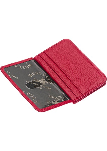 Hakiki Deri Bol Kart Bölmeli Unisex Kartlık - Kırmızı modelleri