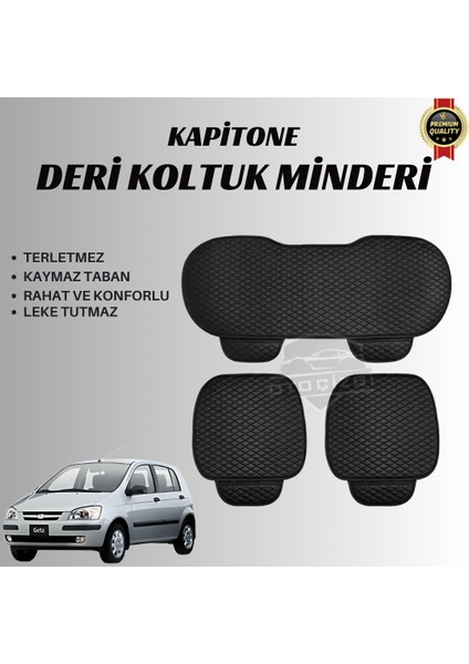 Hyundai Getz Uyumlu Deri Kapitone Koltuk Minderi Koruma Kılıfı – 3’lü Set