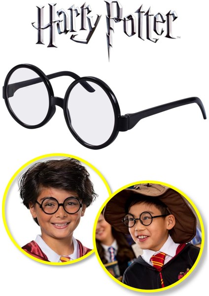 Harry Potter Gryffindor Figür Kostüm Aksesuarı Çocuk Boy Gözlük Siyah Çerçeveli 6 Yaş +