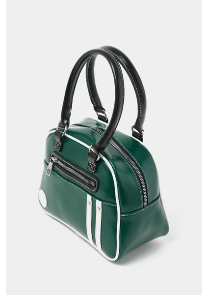 Yeşil Kadın Retro Bowling El ve Omuz Çanta fiyatları