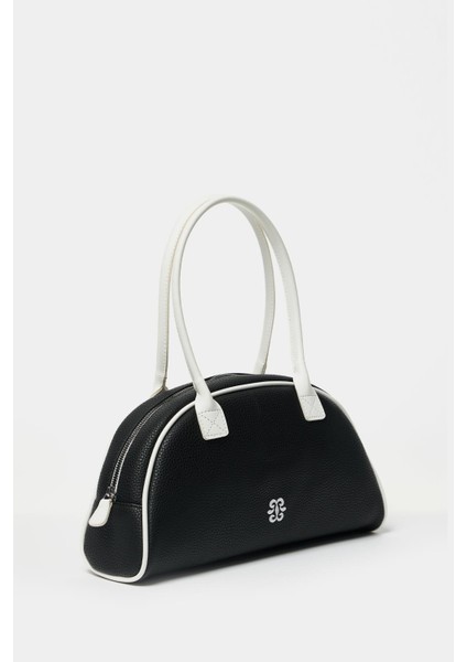 Siyah Kadın Retro El ve Omuz Çantası