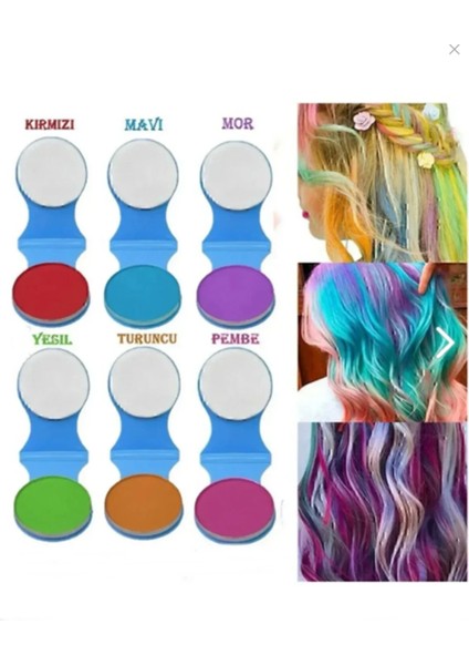 Saç Tebeşiri 6'lı Set Saç Renklendirici Tebeşir Saç Boyama Tebeşiri