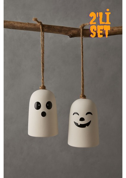 Halloween Cadılar Bayramı Hayalet Temalı Booo & Hahaha Asılabilir Dekor ( 2'li )
