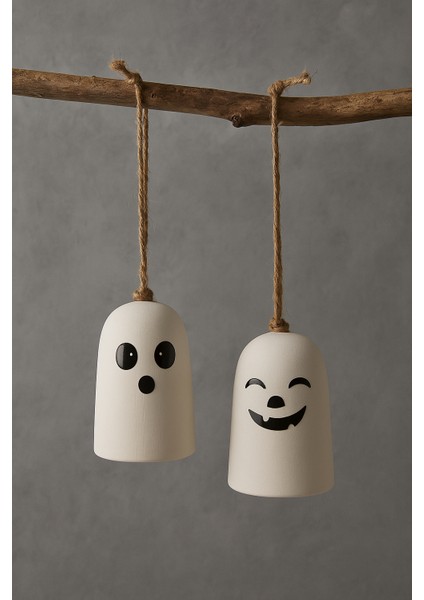 Halloween Cadılar Bayramı Hayalet Temalı Booo & Hahaha Asılabilir Dekor ( 2'li )
