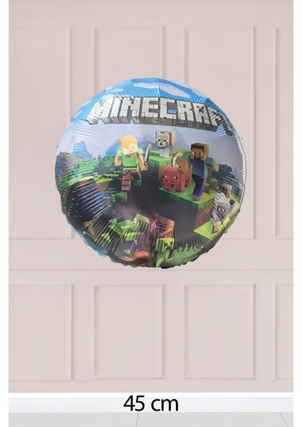 Yuvarlak Minecraft Tema Folyo Balon fiyatları