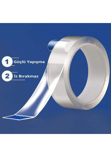 Çift Taraflı Akrilik Silikon Bant Yüksek Mukavemetli 18MM x 2 Metre