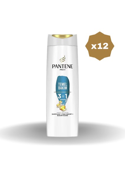 Temel Bakım 3'ü 1 Arada Şampuan 400 ml - (12 Adet)
