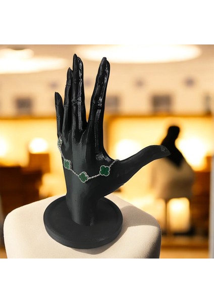 925 Ayar Gümüş Malahit Taşlı Şanslı Yonca Van Cleef Bileklik modelleri