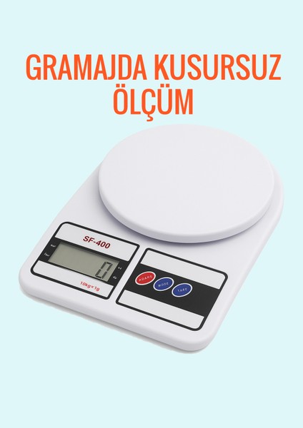 Dijital Hassas Mutfak Tartısı – 10 kg Kapasiteli, LCD Ekranlı, Yüksek Hassasiyetli