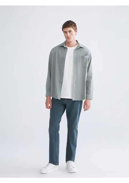 Yeni Sezon Regular Fit Uzun Kollu Erkek Jean Gömlek fiyatları