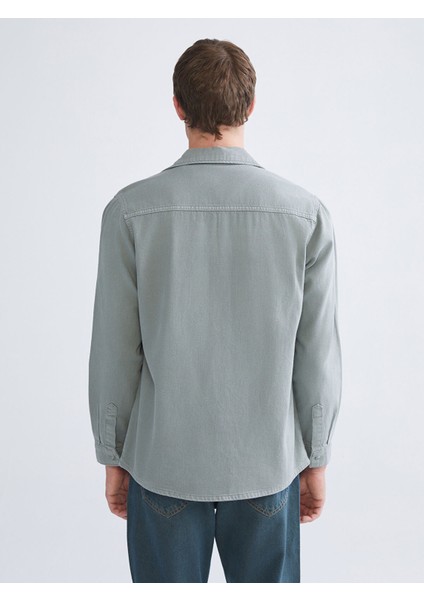 Yeni Sezon Regular Fit Uzun Kollu Erkek Jean Gömlek fırsatları