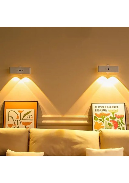 Ledx SK-BD188F Çift Yönlü Hareket Sensörlü Dekoratif Şarjlı Duvar Aplik 2 Mercekli 15 Smd Ledli 3000K-4000K-6500K indirimleri