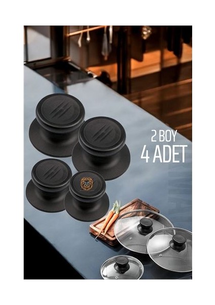 Tencere Tava Tepesi Tencere Tava Kapağı Tutucu 2 Boy 4 Adet