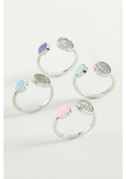 Ds-Derin Yuvarlak Taşlı Mineli Eklem Yüzük-Sarı