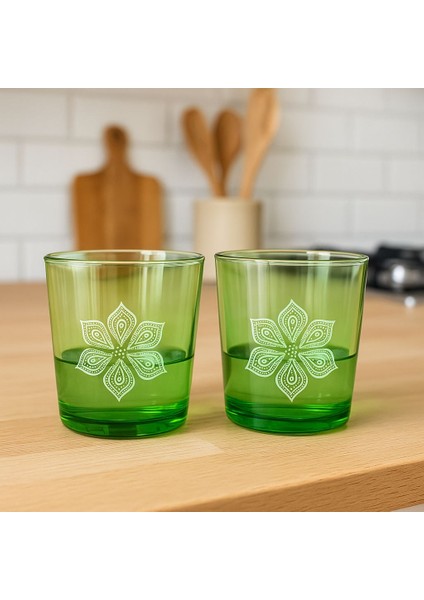 Yeşil 6'lı Renkli Su Bardağı Renkli Meşrubat Bardağı 330 ml 9x8,5 cm fiyatları