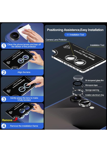 Samsung Galaxy Z Flip 7 Parmak Izi Bırakmayan Safir Anti-Reflective Sapphire Vault Kamera Lens Koruyucu fırsatları