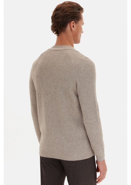 Slim Fit Vizon Selanik Örgü Hirka