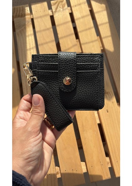 Kadın Çıtçıt Kapamalı Anahtarlık ve Kartlık Detaylı Cüzdan