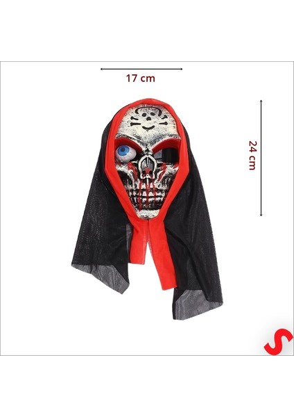 Tek Gözlü Iskelet Maskesi, 24CM x 17CM - Beyaz fiyatları