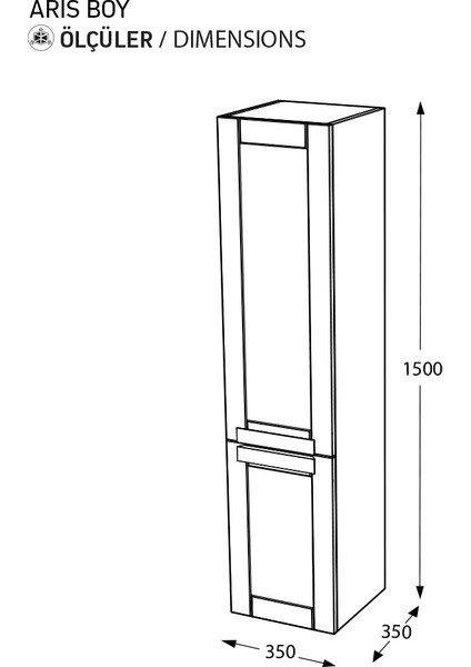Pio Matt Anthracite (Gri) Banyo Boy Dolabı Ahşap Kulplu Sağ Açılır indirimleri