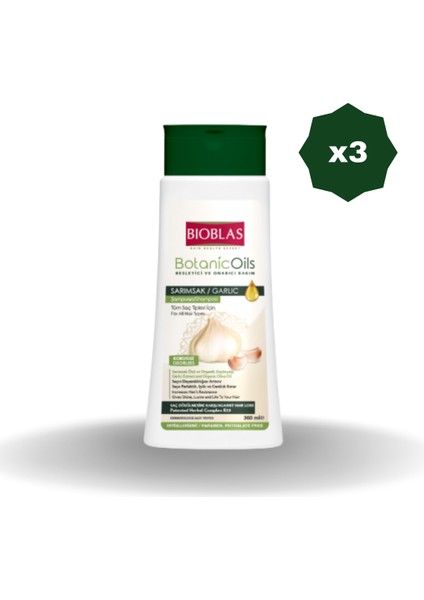 Sarımsak Şampuan Botanic Oils 360 ml - (3 Adet)
